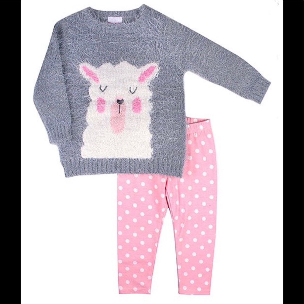 Nannette Llama Embroidered Sweater & Leggings Set